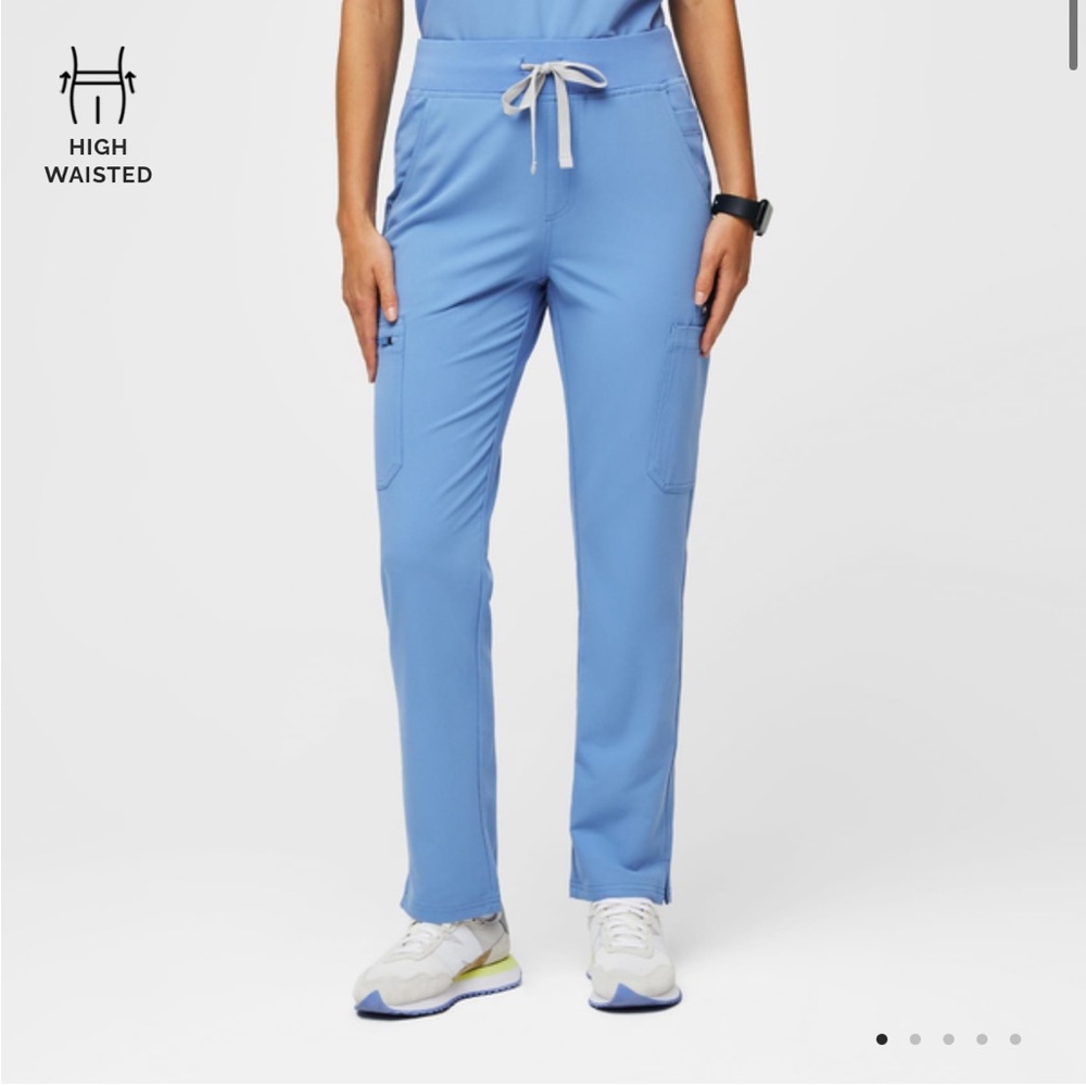 Figs Ceil Blue High Waisted Yola™ Skinny Scrub Pants